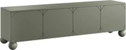 Szafka RTV Sonatia II 200 cm czterodrzwiowa na nogach kulach - oliwka