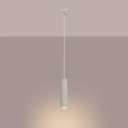Lampa wisząca minimalistyczny Gloow, aluminium - 1 źródło światła 3000K - L.8 x H.118 cm - beżowy