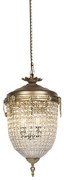 Lampa wisząca art deco kryształ 40cm złota - Cesar klasyczny/Antyczny Oswietlenie wewnetrzne