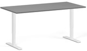 Biurko z regulacją wysokości, 160x80 cm, 2 silniki, biała podstawa, grafit