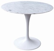 Marmurowy okrągły stół z metalową podstawą - Soniro 3X