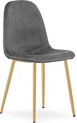 Ciemnoszare krzesło tapicerowane do salonu B3-R26