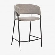 Wysoki Taboret Tapicerowany Nalon ↑65 Cm & Czarny & Tkaniny Piaskowy Brąz - Sklum