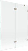 Mexen Lunar parawan nawannowy 2-skrzydłowy prawy 130 x 150 cm, transparent, nikiel szczotkowany - 897-130-100-97-00-P