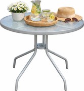 Metalowy stolik ogrodowy ze szklanym blatem A6-N47