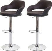 Stołek barowy MCW-F16 (zestaw 2 szt.),  brązowo-czarny