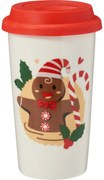 Kubek kamionkowy z pokrywką Pierniczek 400 ml