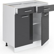 Szafka dolna do kuchni antracyt wysoki połysk 80x60x81.6 r-line