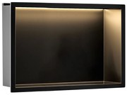 PÓŁKA WNĘKOWA ŁAZIENKOWA LED 30x45 czarna