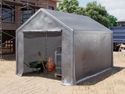 TOOLPORT 3x4m Namiot magazynowy, plandeka PE, szary - (4770)