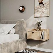 Szafka nocna WENA, wisząca, z szufladą i półką z prawej Aura, 50x27x35 cm, Dąb Cremona