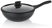 Patelnia wok Kela z pokrywką STELLA NOVA, odlew aluminiowy, czarny, 30 cm, 5 l
