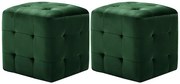 Komplet dwóch zielonych puf do salonu i sypialni A7-G54