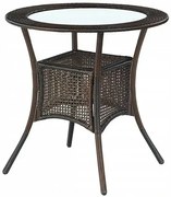 Rattanowy okrągły stół ogrodowy szklany N5-K71