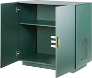 Mebel na Kuwetę SucceBuy Kot Szafka Schowek Dom Kuweta Kot Podwójne Drzwi, Nisza Schowek-kuweta Drewno z Otworami Wentylacyjnymi, 80 x 50 x 79 cm