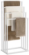 Stojak na ręczniki LINESTRO metalowy z 4 ramionami 93x45cm, biały