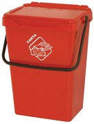 Kosz plastikowy na śmieci do segregacji, 35 l, czerwony