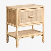 Szafka Nocna 45x30 Cm Z Rattanu Yivisc Naturalna - Sklum