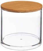 Okrągły pojemnik na waciki kosmetyczne SELENA, pokrywka z bambusa