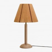 Lampa Stołowa Z Drewna Mango Harry Drewno Mango & Naturalna Ø30 Cm - ↑15 Cm Verena - Sklum
