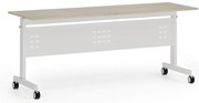 Mobilny stół PRIMO MOBI, 180x60 cm, biała podstawa, dąb naturalny