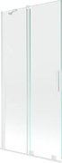 Mexen Velar parawan nawannowy 2-skrzydłowy rozsuwany 95 x 150 cm, transparent, biały - 896-095-000-01-20