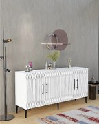 Komoda – 150 cm x 75 cm x 35 cm – Biała – Płyta wiórowa