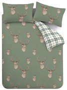 Zielona pościel dwuosobowa 230x220 cm Stag Check – Catherine Lansfield
