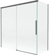 Mexen Rox parawan nawannowy 2-skrzydłowy rozsuwany 160 + 70 x 150 cm, transparent, gun gray szczotkowany - 8C9-160-070-66-00