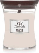 Świeca zapachowa klepsydra, White Teak, biały 275 gr