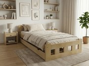 Łóżko Naomi podwyższone 80 x 200 cm, sosna Stelaż: Bez stelaża, Materac: Bez materaca