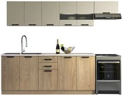 Komplet mebli kuchennych 260 cm dąb cremona + kaszmir  S8-E55