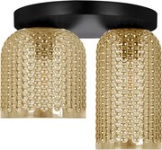 Sufitowa lampa z dwoma ryflowanymi grafitowymi kloszami P2-E71