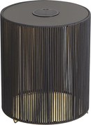 Nowoczesna lampa stołowa zewnętrzna ciemnoszara z ładowalną diodą LED i panelem solarnym IP54 - Rope