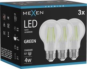 Mexen Vintis 3x żarówka filament LED E27, A60, 4W, 55 lm, green - L150-E27-04XX-46x03