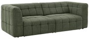 Kanapa 3-osobowa z elektrycznym wysuwanym siedziskiem i zieloną tapicerką - NELOSA