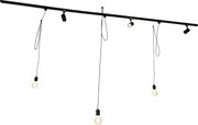 Inteligentny system oświetlenia szynowego czarny 3 reflektory i lampa wisząca 1-fazowa - Iconic Cavalux Jeana