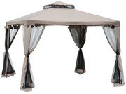 Outsunny Pawilon Ogrodowy 3x3 m z Ochroną UV i Dachem Podwójnym 294x294 cm | Aosom PL