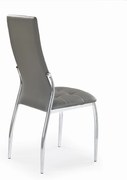 K209 krzesło popiel, eco skóra, z oparciem, nowoczesne, chrom