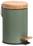 Kosz łazienkowy z metalu i bambusa, Ø 16,8 cm