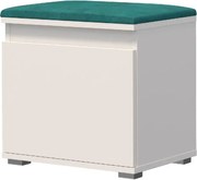 Szafka na buty z siedziskiem SINGAPUR 50 biała/zielona MEBLOWA 1