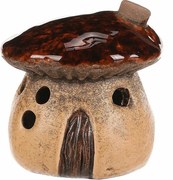 Świecznik Domek grzybek brązowy, 12 x 12 x 13 cm