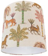 Wielokolorowy abażur z tkaniny we wzór zwierzęcy 40/40/40