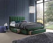 Podwójne łóżko z szufladami zielone E2-D90