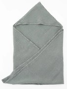 Dziecięcy niebieski ręcznik z kapturem Linen Tales Waffle, 70x70 cm