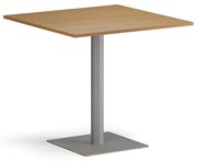 Stolik kawowy ENZO, 80x80 cm, szaro-srebrna podstawa, buk