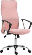 HOMCOM Ergonomiczne krzesło biurowe regulowany obrotowy fotel z funkcją bujania, tkanina mesh, 63 x 65 x 109-119 cm różowy | Aosom PL
