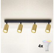 Brilagi - LED ściemnialna oprawa punktowa SELE GOLDEN 4xGU10/6,5W/230V czarny/złoty