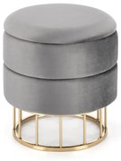 MINTY pufa ze schowkiem popielaty złoty chrom elegancka nowoczesna wygodna