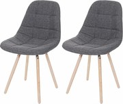 Krzesło do jadalni MCW-A60 I (zestaw 2 sztuk),  tkanina/tekstylia szary
